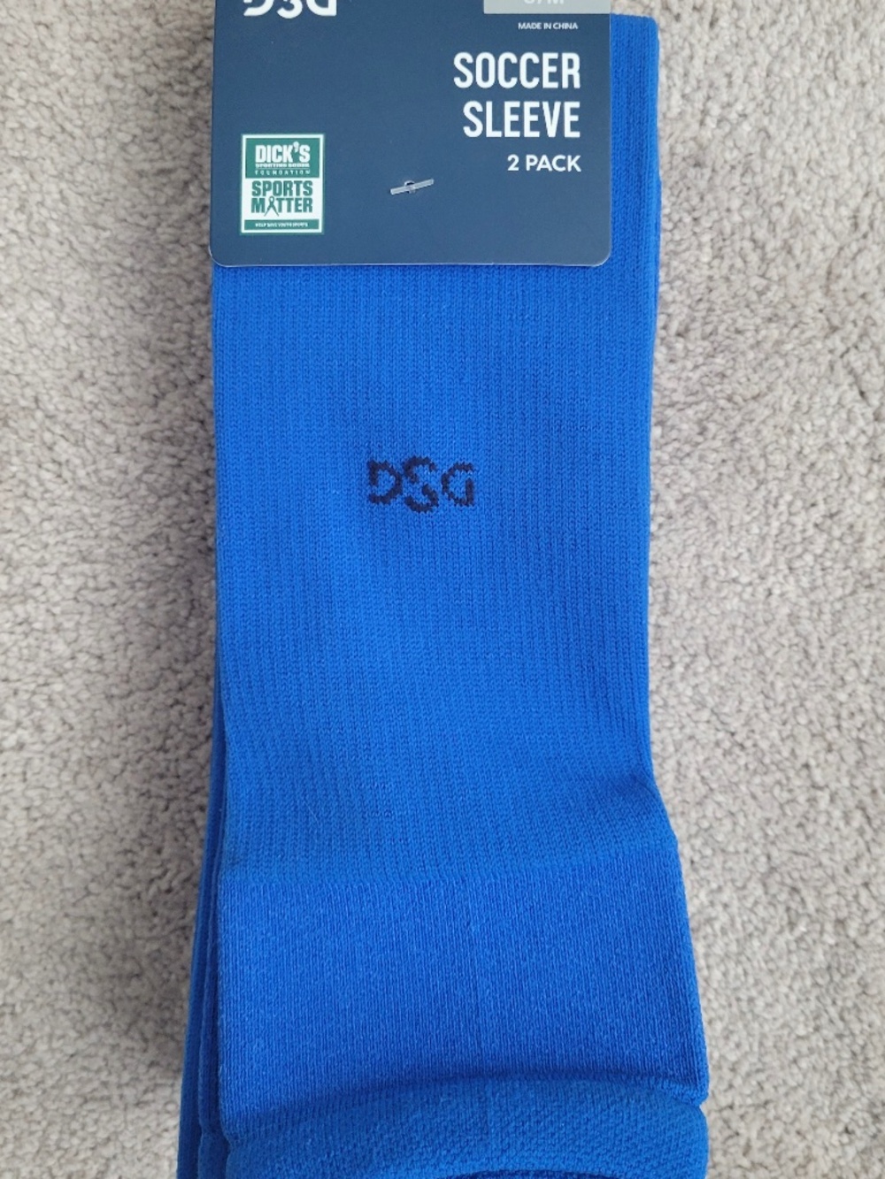 DSG Unisex Soccer Sleeve 2 Pack Size S/M Royal Blue Universal Sports